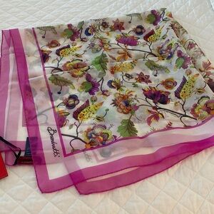 Brunello Cucinelli Floral Scarf with Pink and Purple Accents
